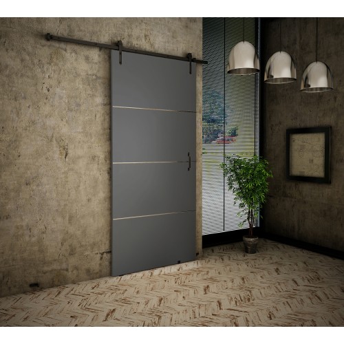 Istabas bīdāmās durvis RETRO PLUS - Loft, antracīts Istabas bīdāmās durvis RETRO PLUS - Loft, antracīts